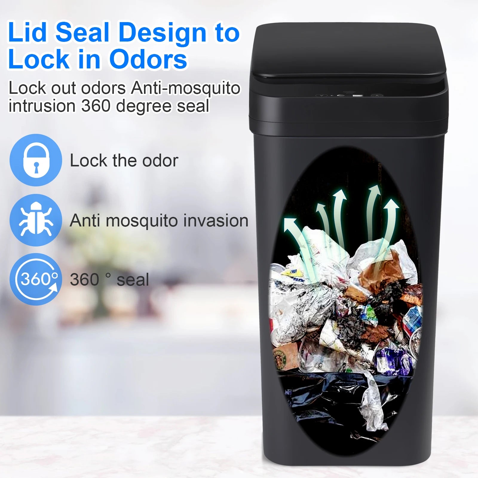 2 Pack Automatic Trash Cans – 12L Touchless Motion Sensor Bins