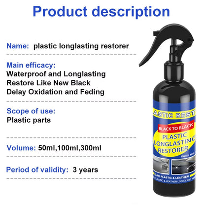 Car Plastic Restorer – Back to Black Shine & Repair Coating